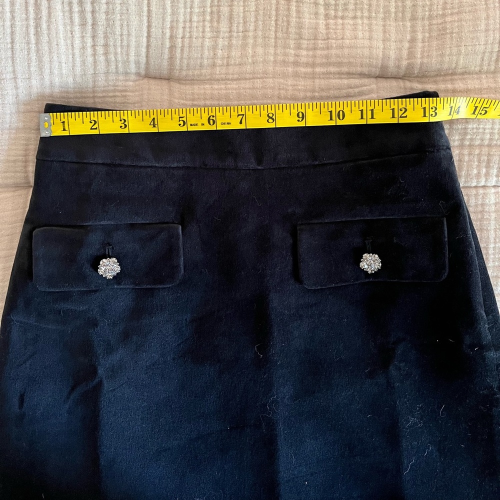 NWT LOFT Velvet Button Trim Shift Skirt - Picture 10 of 12